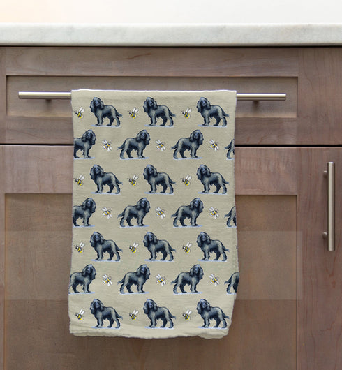 Cocker Black & Bee Tea Towel